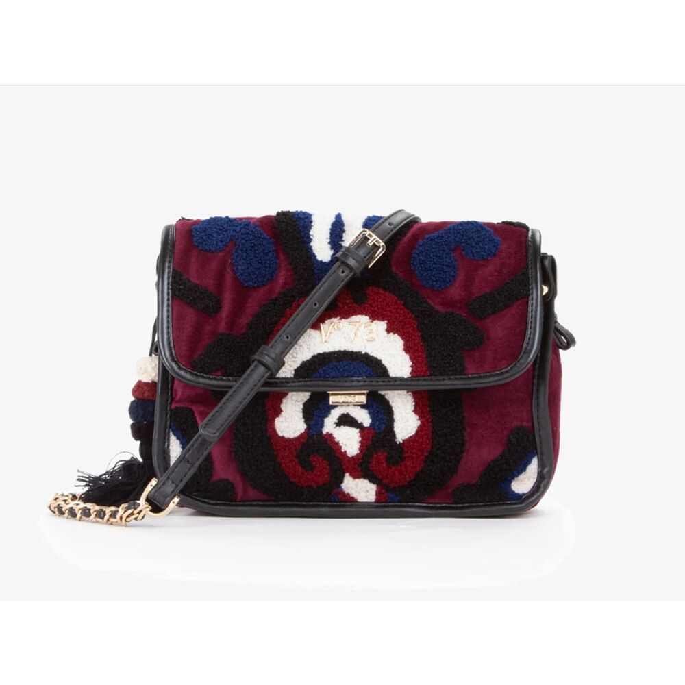 V°73 Melia Crossbody Bag Bordeaux Velvet Small Gold NWT